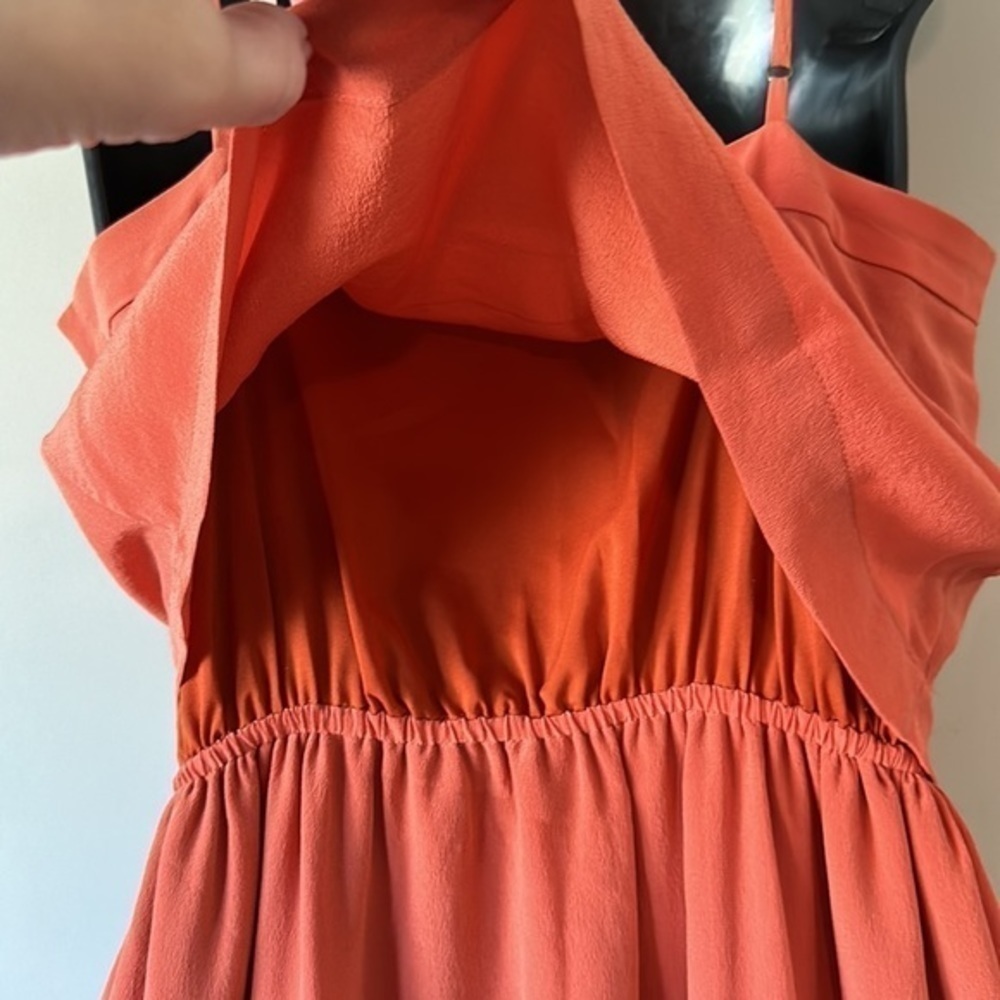 Madewell Camisole Overlay orange Silk Slipdress size 2 - Picture 9 of 16